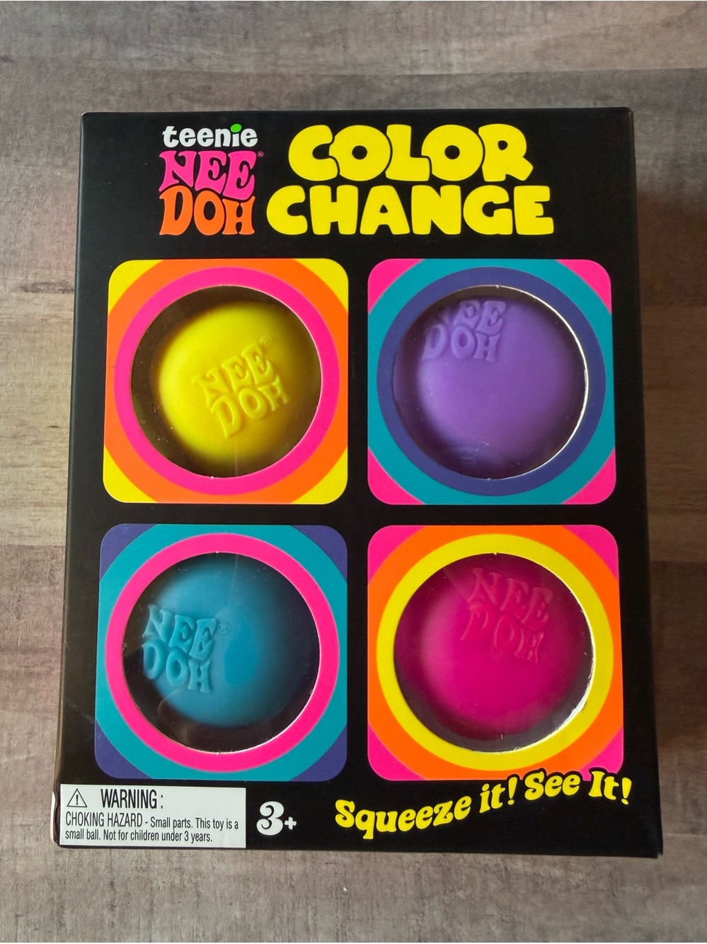 NEW SEALED Authentic Schylling NeeDoh Color Change Balls 4pk Collectible Toy